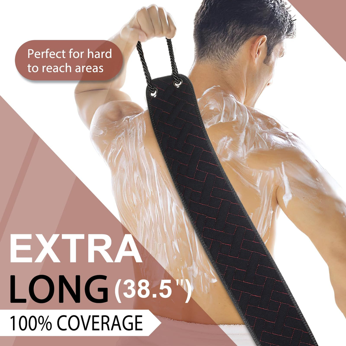 Eaxun upgraded-handle ergonomic grip ensures secure shower use.