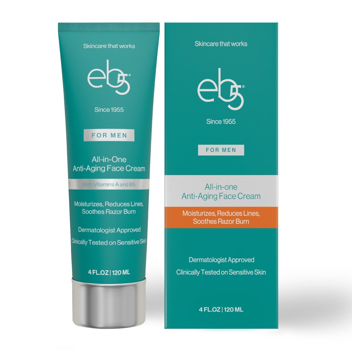 eb5 men's face cream tube for daily hydration and subtle anti-aging