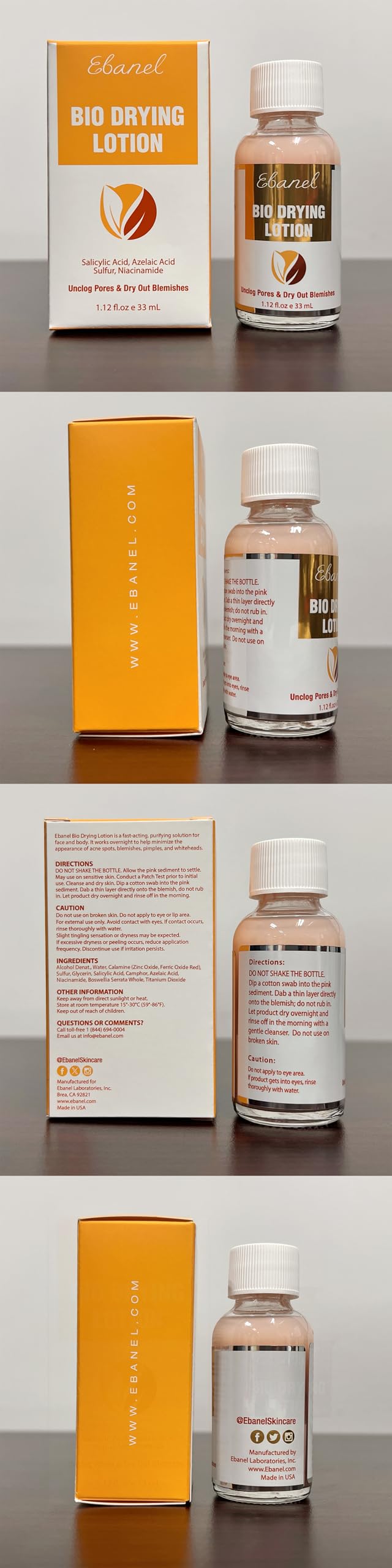 Ebanel Bio Drying Lotion cruelty-free and vegan-friendly packaging.
