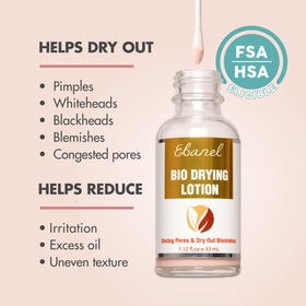 Ebanel Bio Drying Lotion sulfur-salicylic acid blend demonstrates blemish-targeting action.