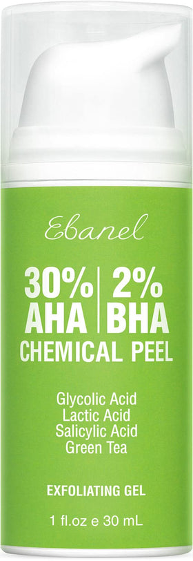 Ebanel chemical peel bottle pour demonstrates easy at-home exfoliation