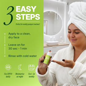 Ebanel chemical peel made-in-USA facility graphic reinforces safety and quality