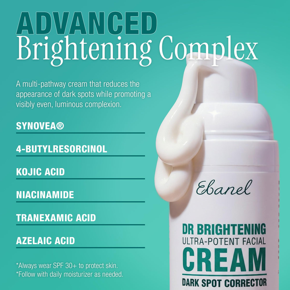 Ebanel Dark Spot Remover applied on hand for precise, convenient daily use.