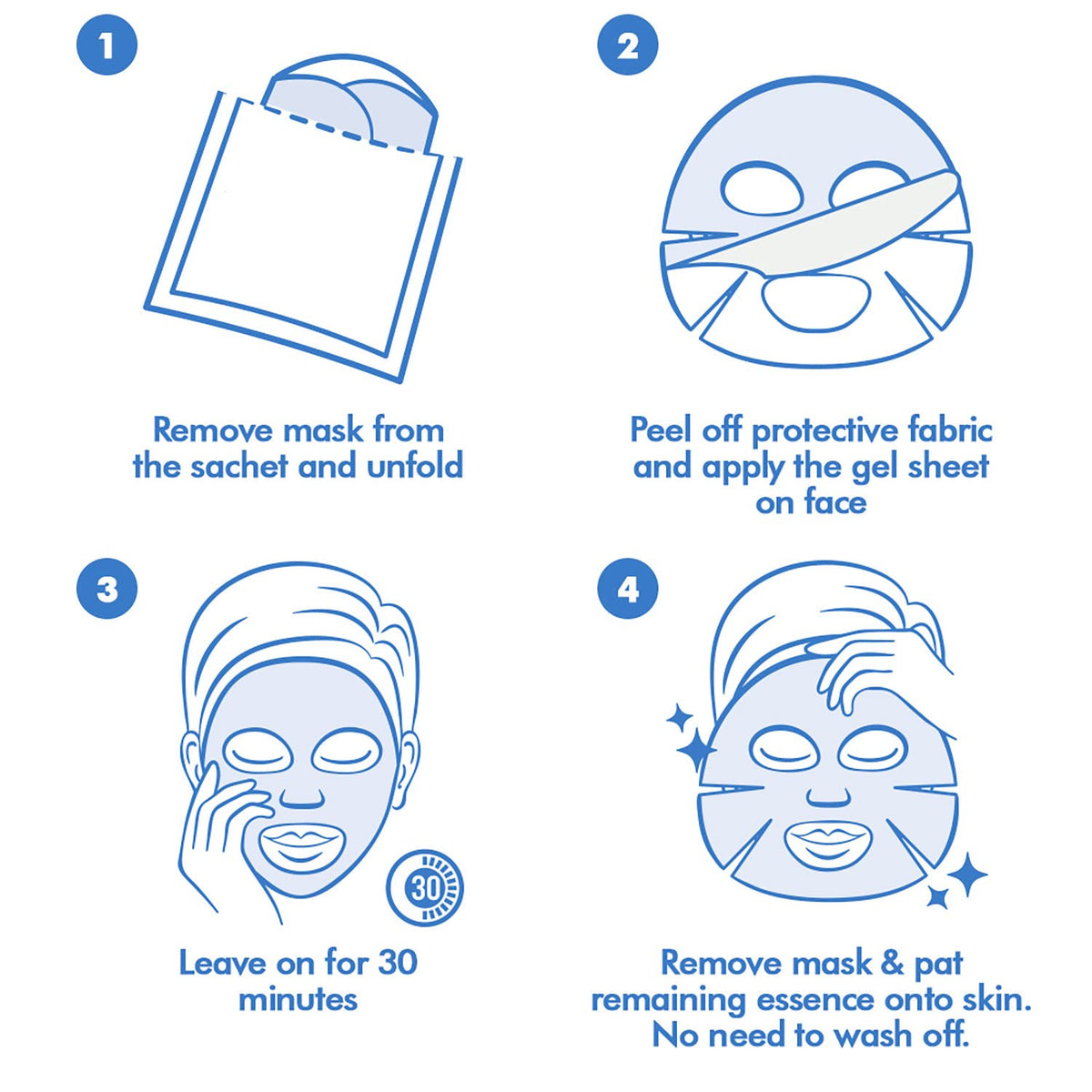 Ebanel hydrogel sheet mask application ready-to-use in at-home spa routine.