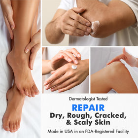 Ebanel Urea 40% foot texture swatch highlights creamy, easy-to-spread formula.