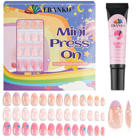 EBANKU 78-piece kids press-on nails kit for at-home nail art fun