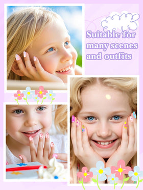 EBANKU cherries pattern nails highlight cute style for imaginative play.