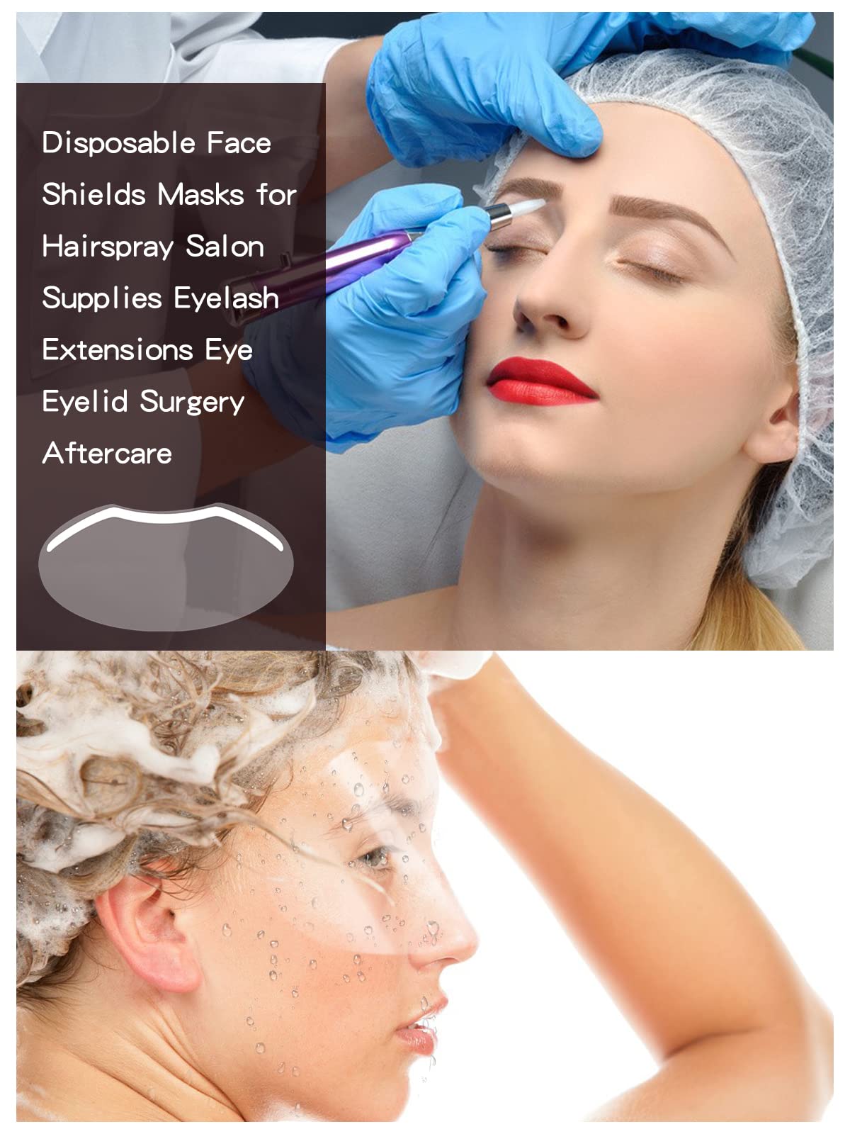 EBANKU face shields protect against hairspray and perfumes during styling sessions.