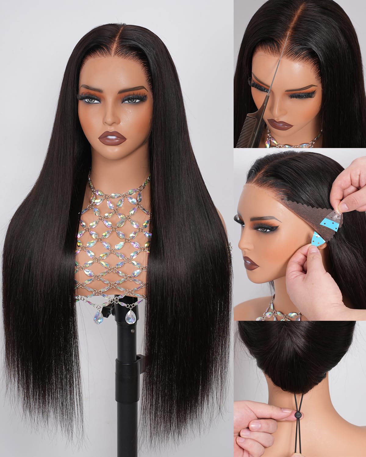 Ebarly glueless setup image shows quick wear with tapes