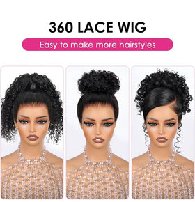 Ebarly Glueless 360 Wig with drawstring for quick secure fit and comfort