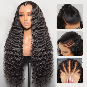 Ebarly glueless 360 water wave wig with adjustable straps for beginners