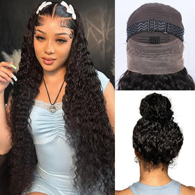 Ebarly hidden strap water wave 360 wig shows secure, comfortable fit for daily wear