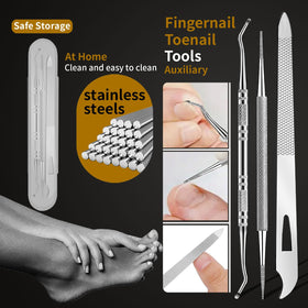 EBEWANLI 7-piece set offers comprehensive toenail care for home pedicures.