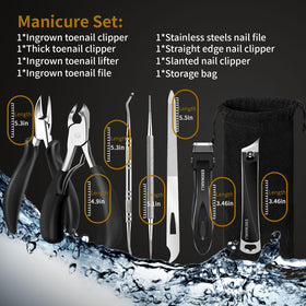 EBEWANLI nail grooming kit wide jaw opening supports thick nails with clean cuts.