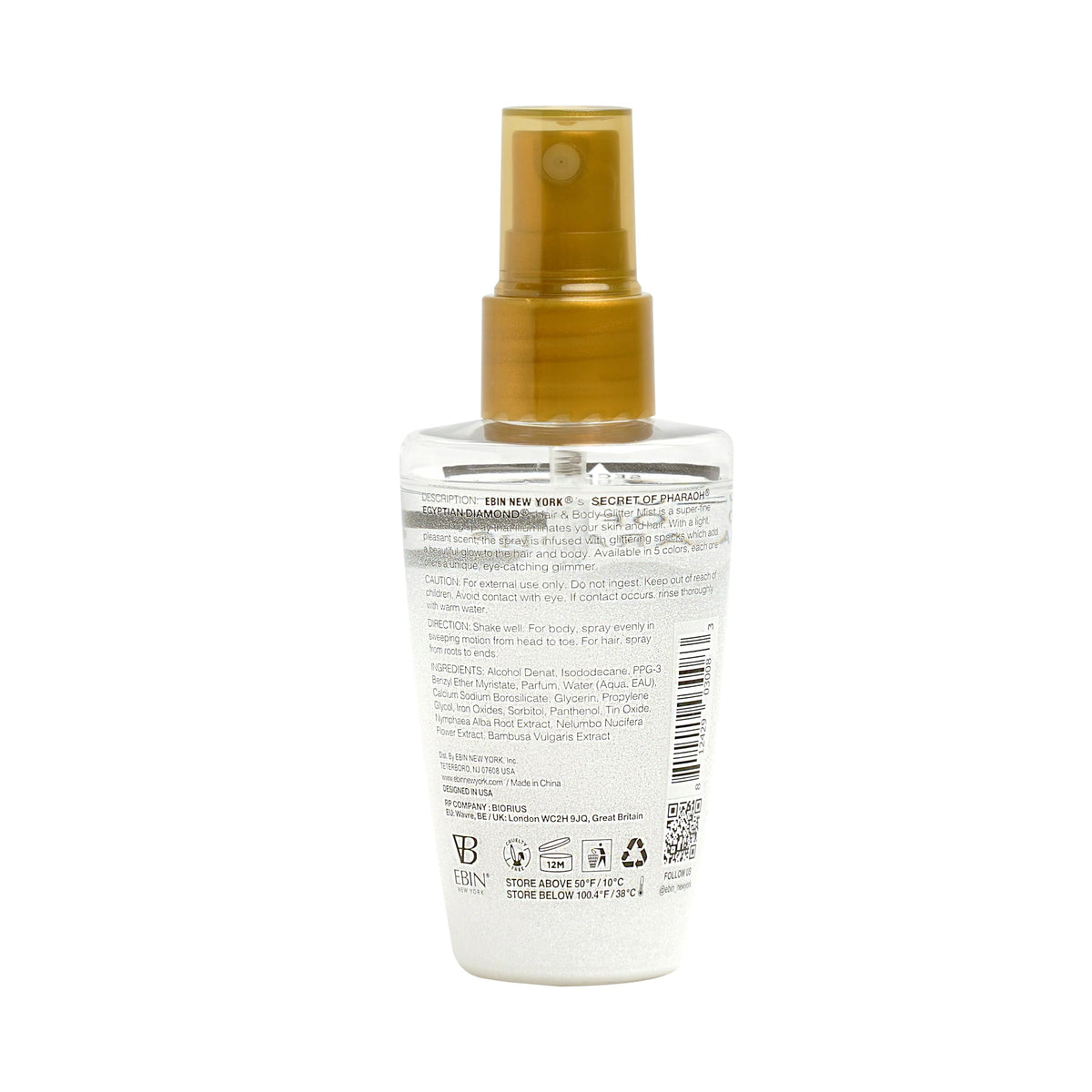 EBIN NEW YORK Egyptian Diamond Glitter Mist Platinum great for travel days and packing.