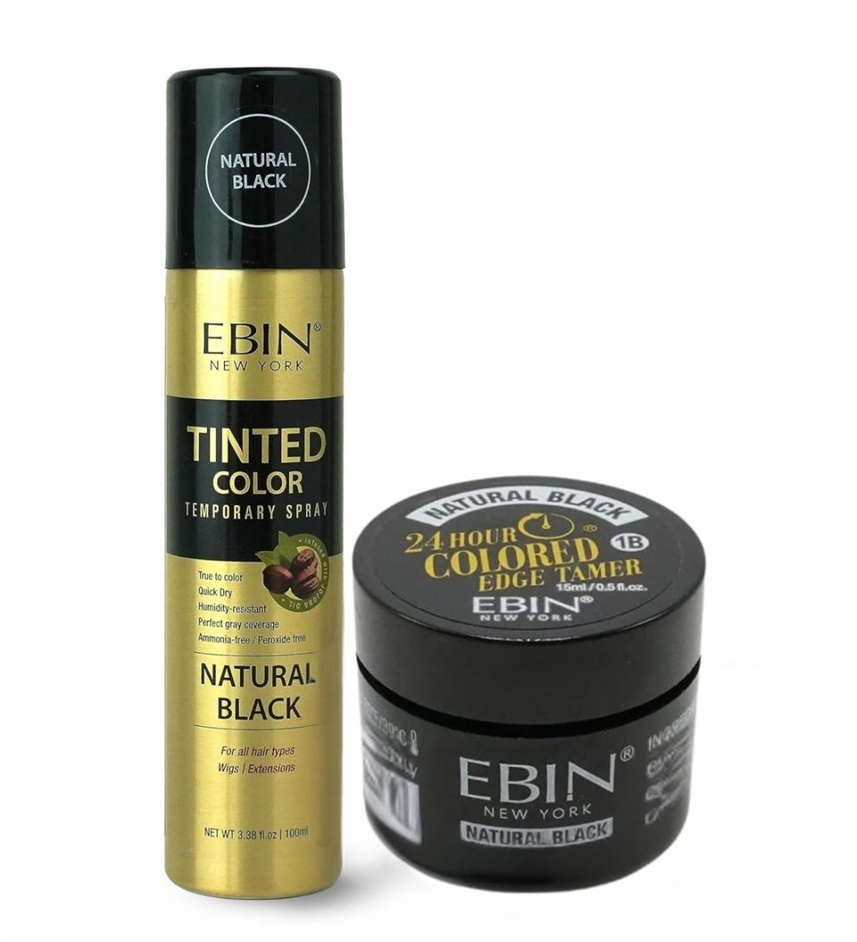EBIN NEW YORK tinted color temporary spray application close-up for roots
