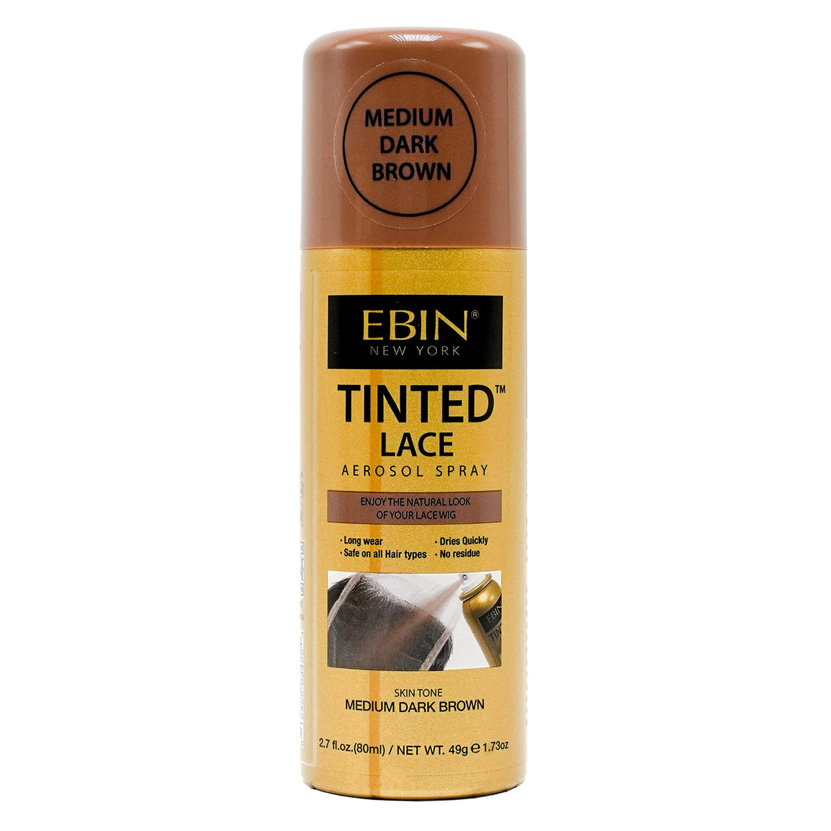 EBIN NEW YORK tinted lace spray bottle close-up for natural color match