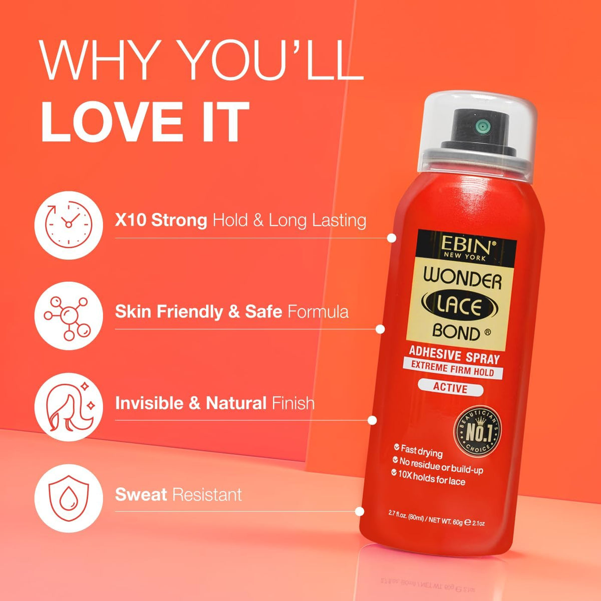 EBIN NEW YORK Wonder Lace Bond nozzle guides precise application for natural lace wig adhesion.
