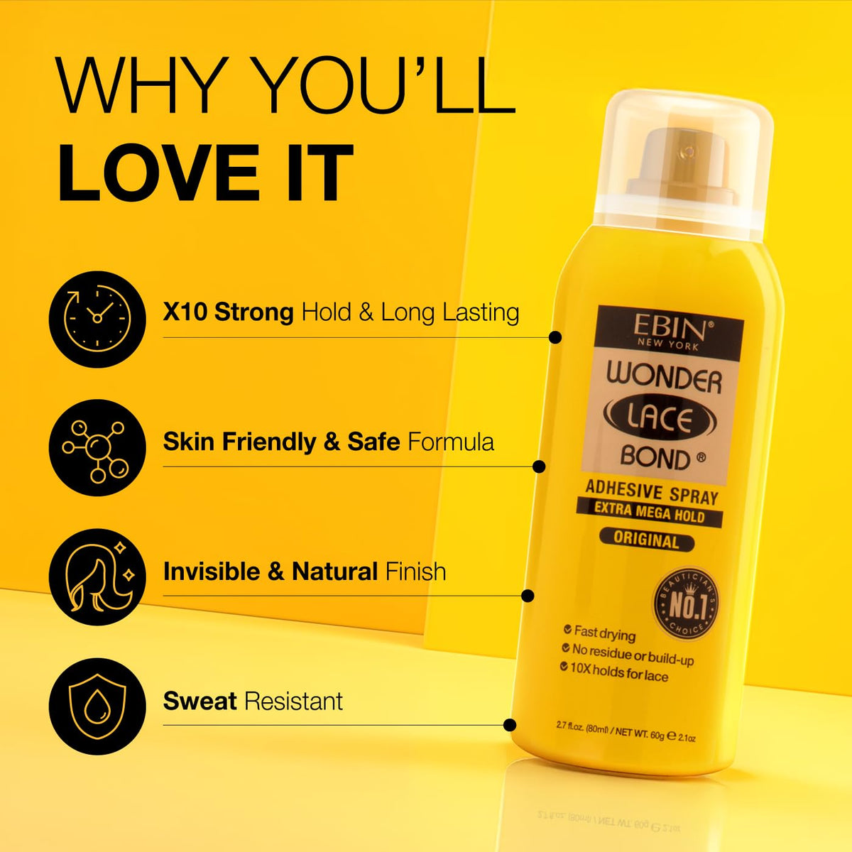 EBIN NEW YORK Wonder Lace Bond spray precision nozzle enables targeted adhesion