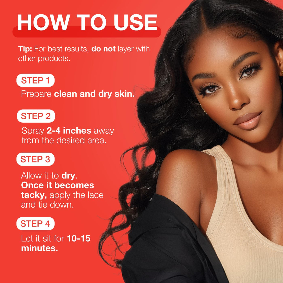 EBIN NEW YORK Wonder Lace Bond works with no residue or buildup on scalp and lace.