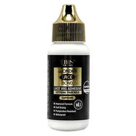 EBIN NEW YORK Wonder Lace Bond Glue bottle demonstrates strong lace wig hold.