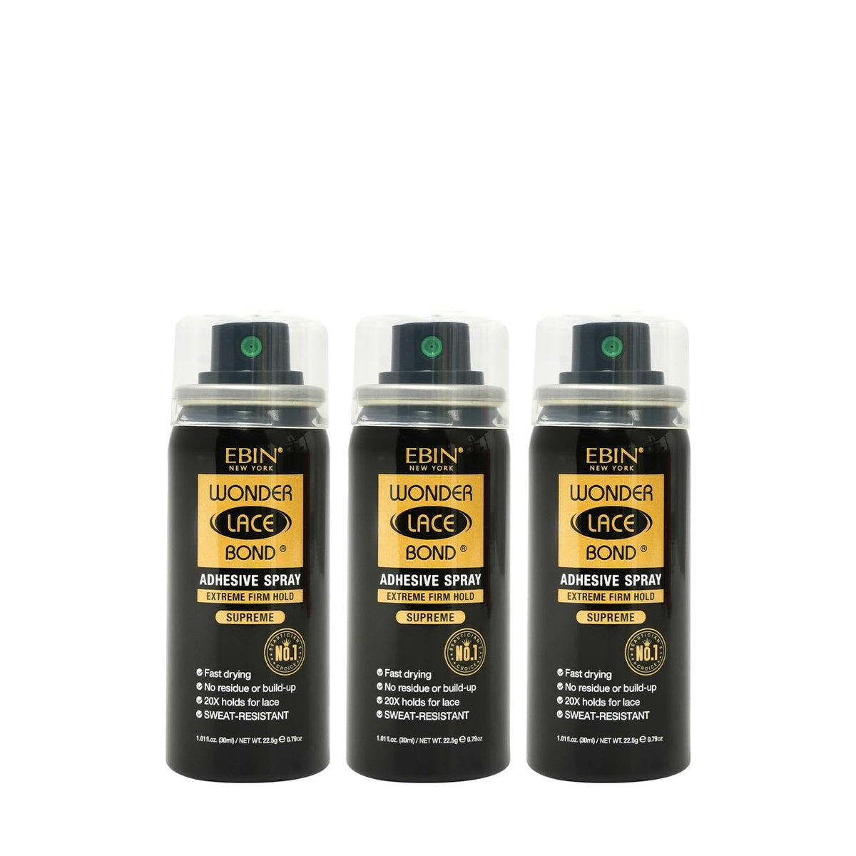 EBIN NEW YORK Wonder Lace Bond spray bottle enables fast-drying, secure lace wig adhesion.