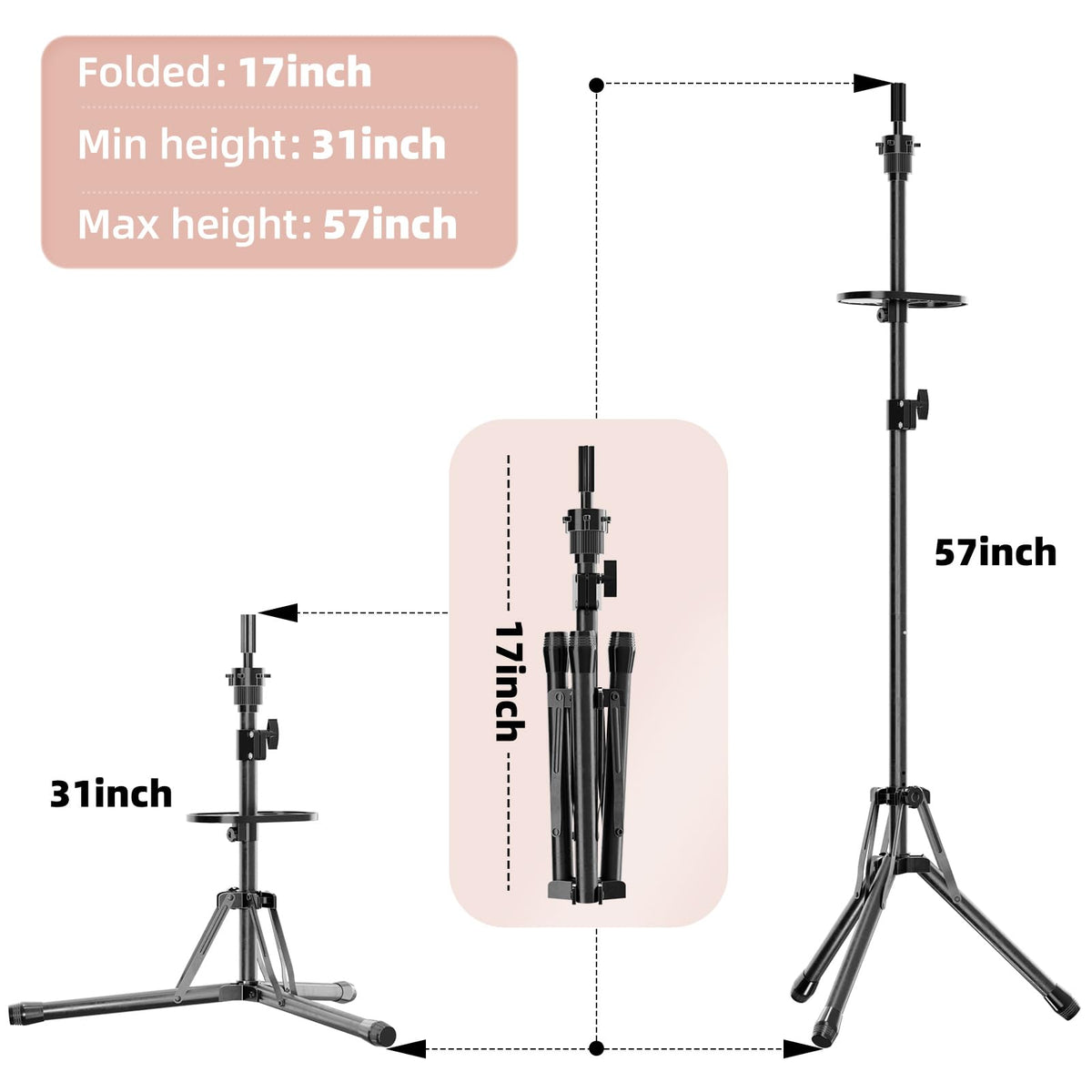 EBLIKI wig head stand canvas bag offers portable storage for travel use.