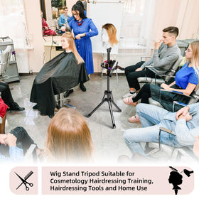 EBLIKI wig head stand height adjustment enables precise working height.