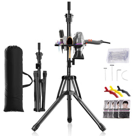 EBLIKI wig head stand tripod base provides stable support for professional styling.