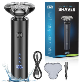 eboboin Electric Razor with 4D floating heads glides over contours for a smooth shave