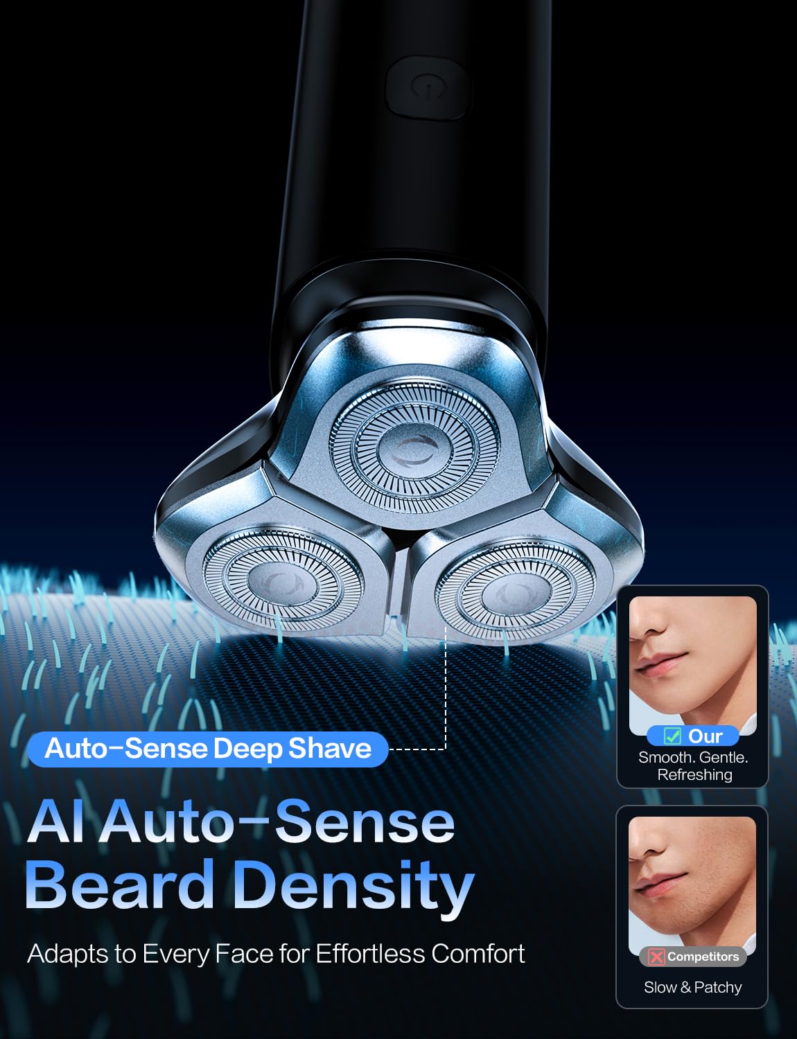 eboboin Electric Razor 4D heads adapt to contours for precision