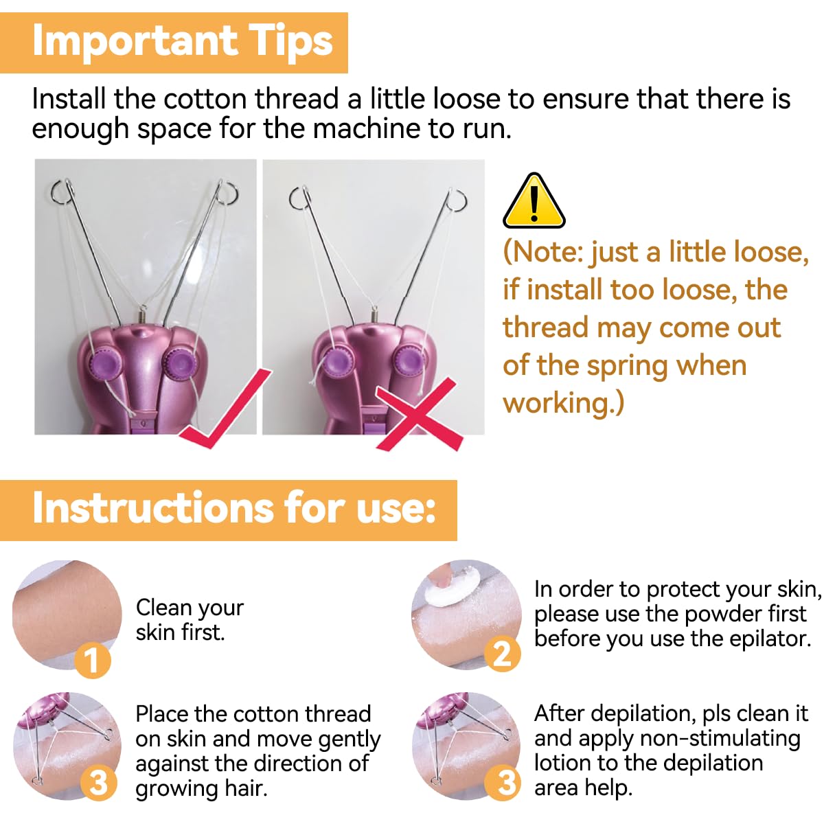 EC VISION cotton-thread remover pink detail highlights skin-friendly threading.