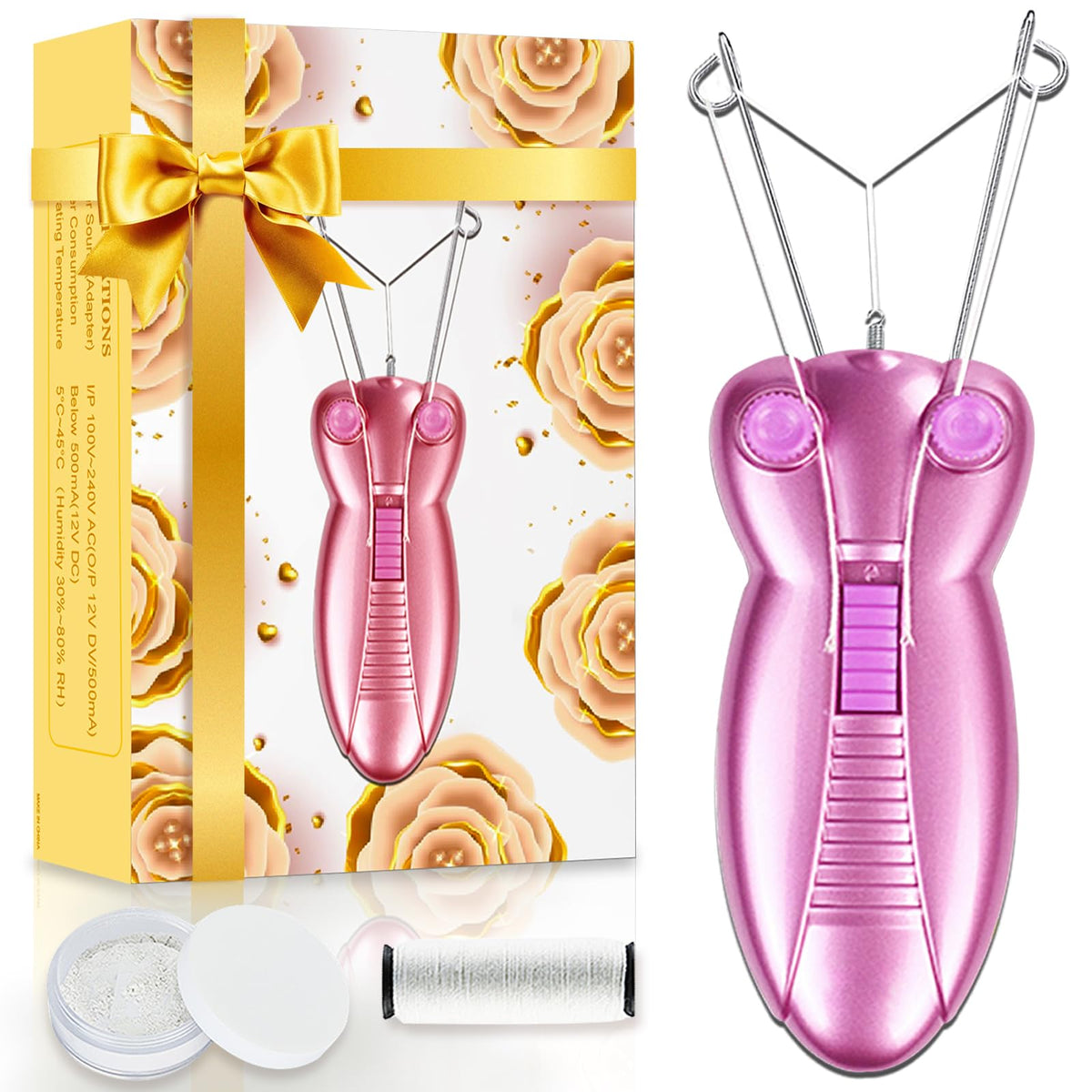 EC VISION electric facial hair remover in pink front view for quick at-home grooming.