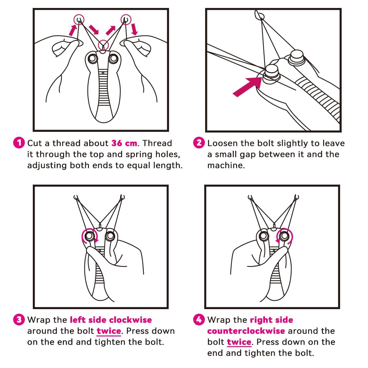 EC VISION facial hair remover pink close-up threading system for gentle plucking.