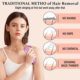 EC VISION rechargeable facial hair remover pink body for convenient use.