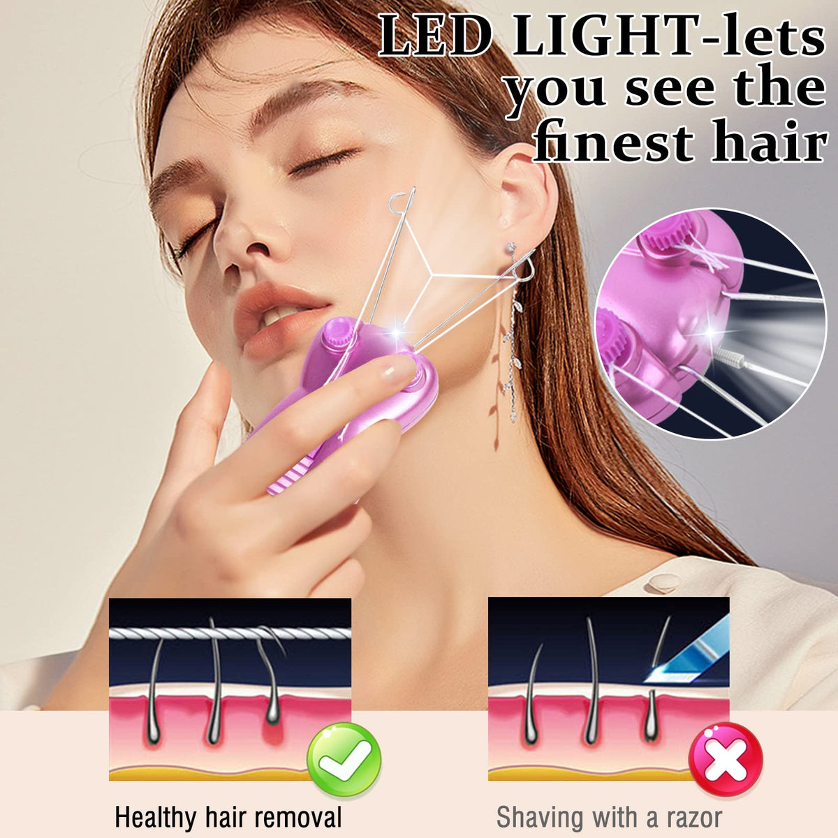 EC VISION travel-friendly pink device ideal for quick touch-ups.