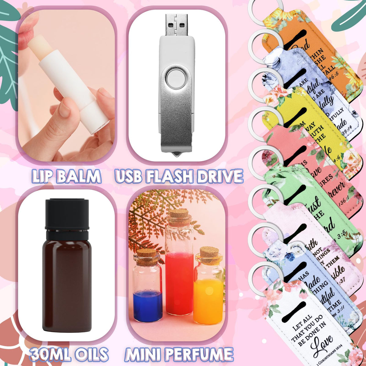 Ecation 72-piece lip balm holder bulk ready for giveaways at weddings and parties.