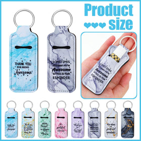 Ecation lipstick holder bulk keychain in marble colors displayed in packaging