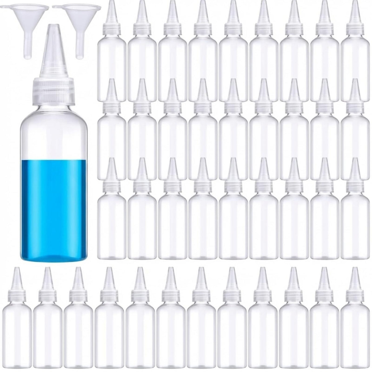 Eccliy 60-pack Boston bottle with clear cap for organized storage.