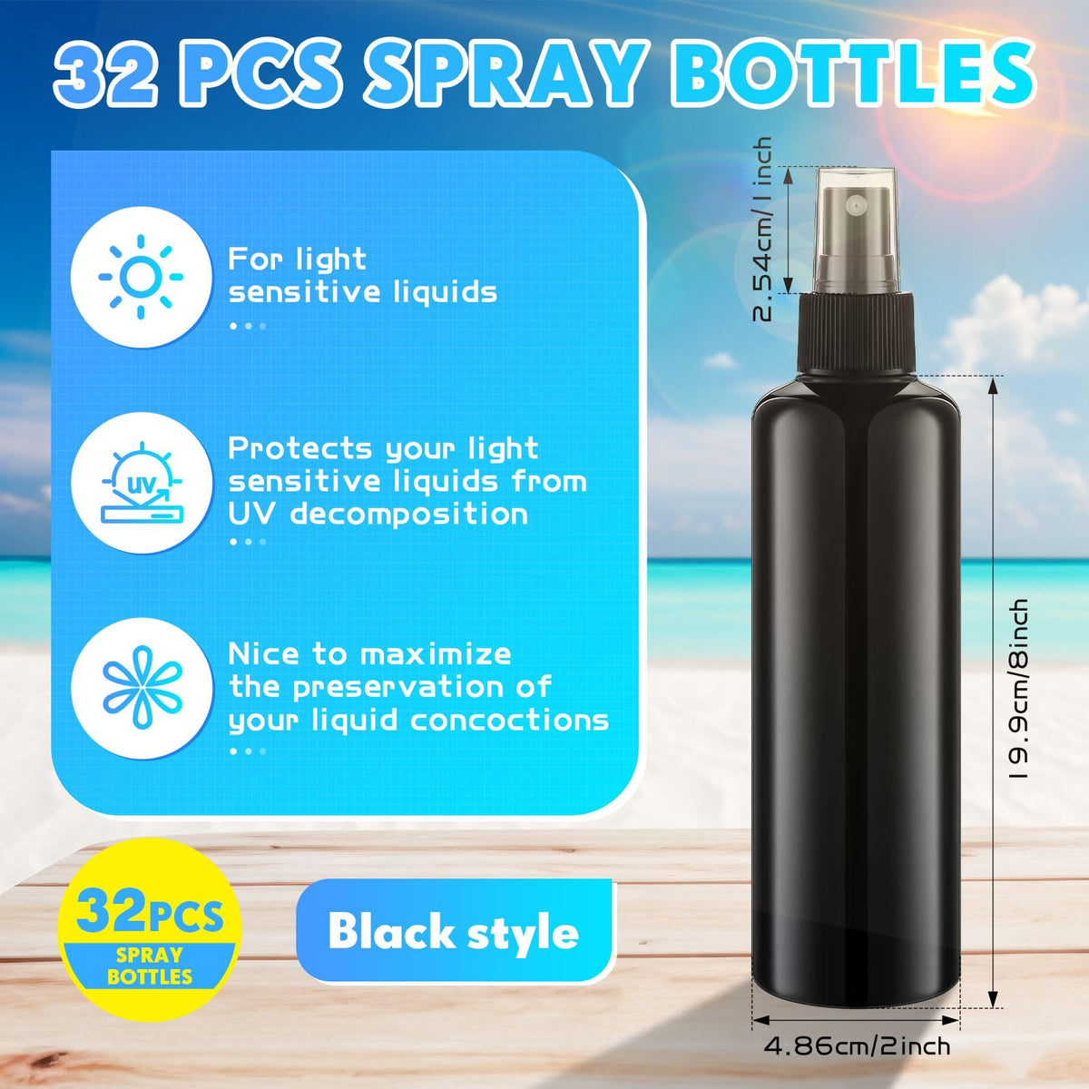 Eccliy 8 oz clear sprayer with pump cap for secure travel