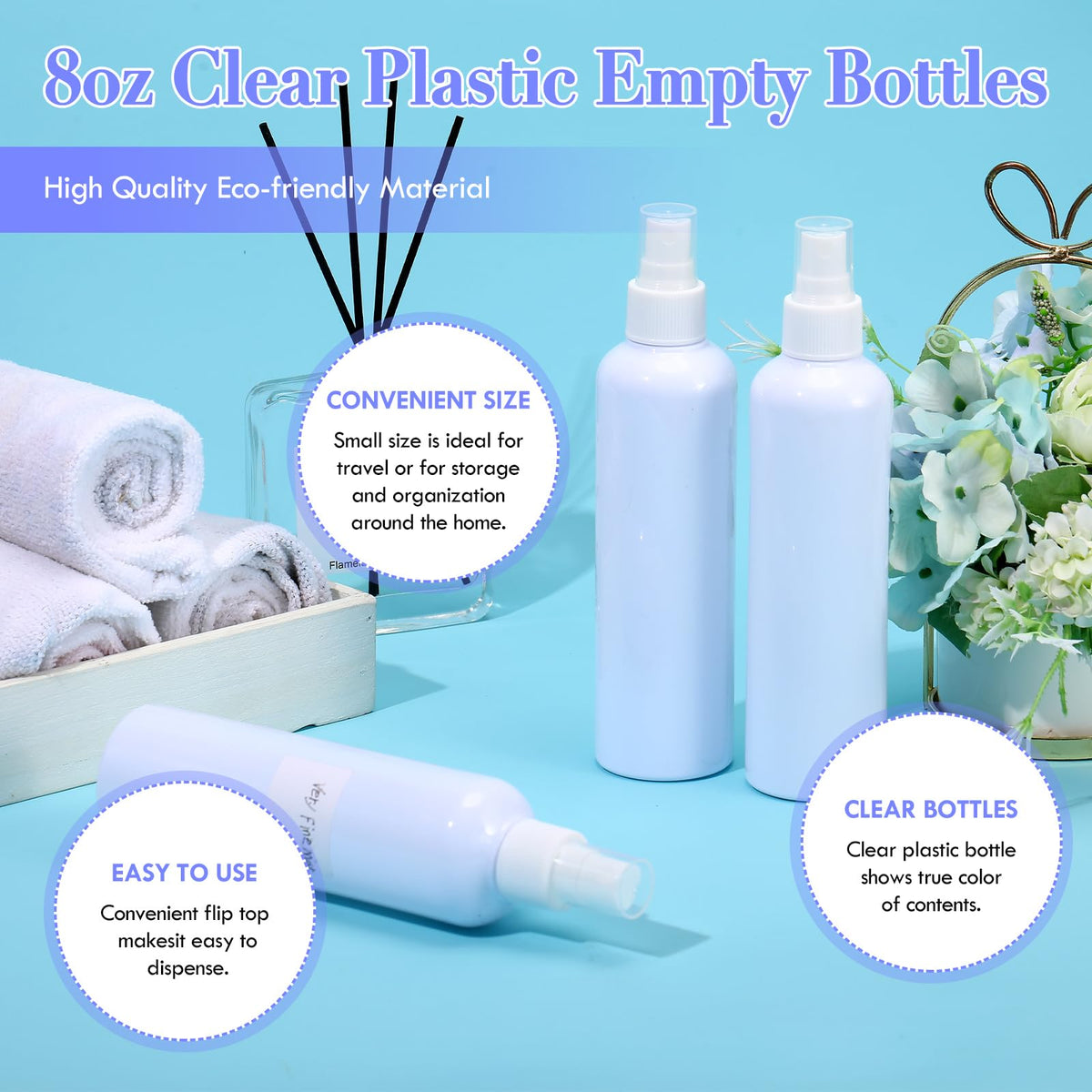 Eccliy 8 oz compact bottle is travel-friendly and fits in bags easily