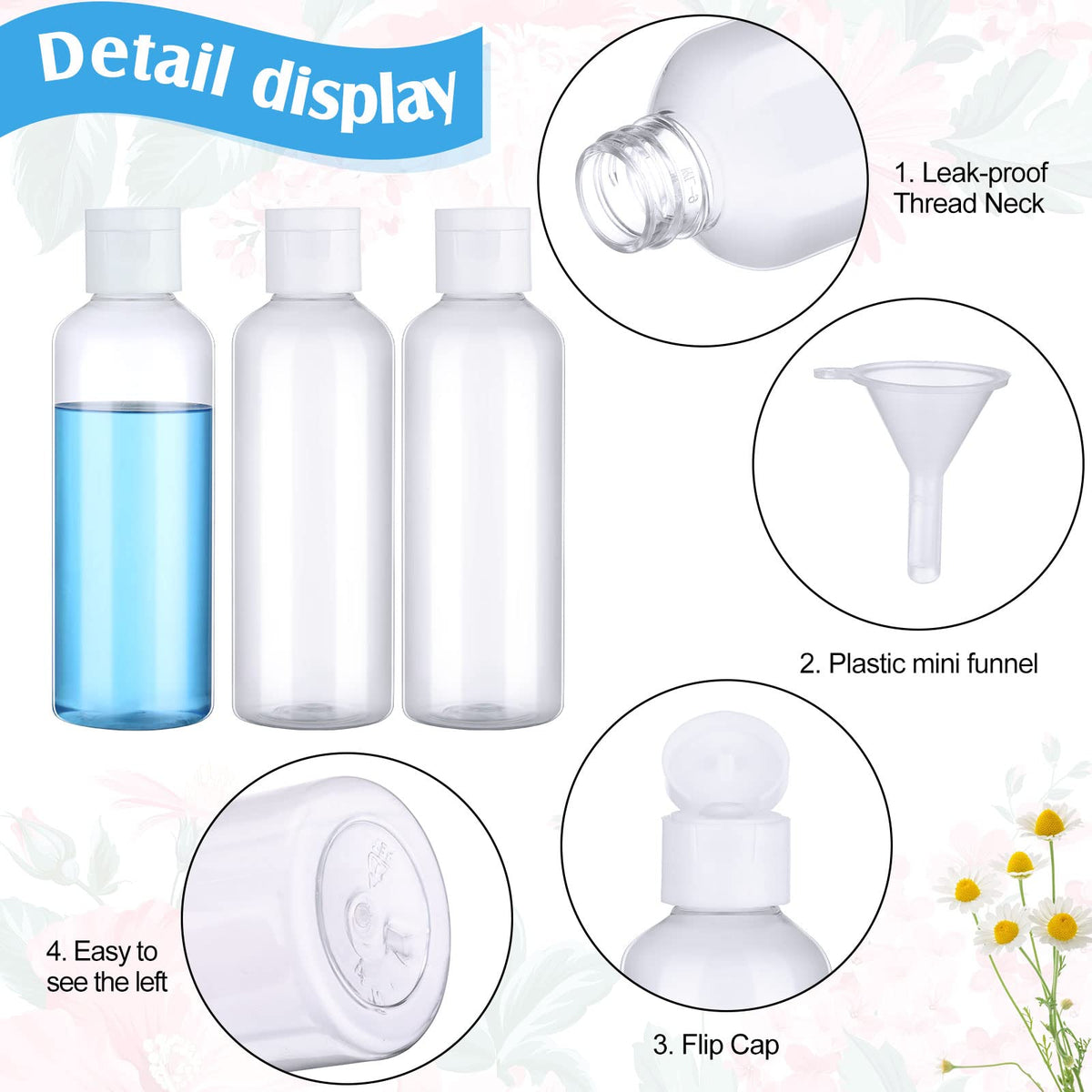 Eccliy bulk empty containers store liquids safely while traveling.