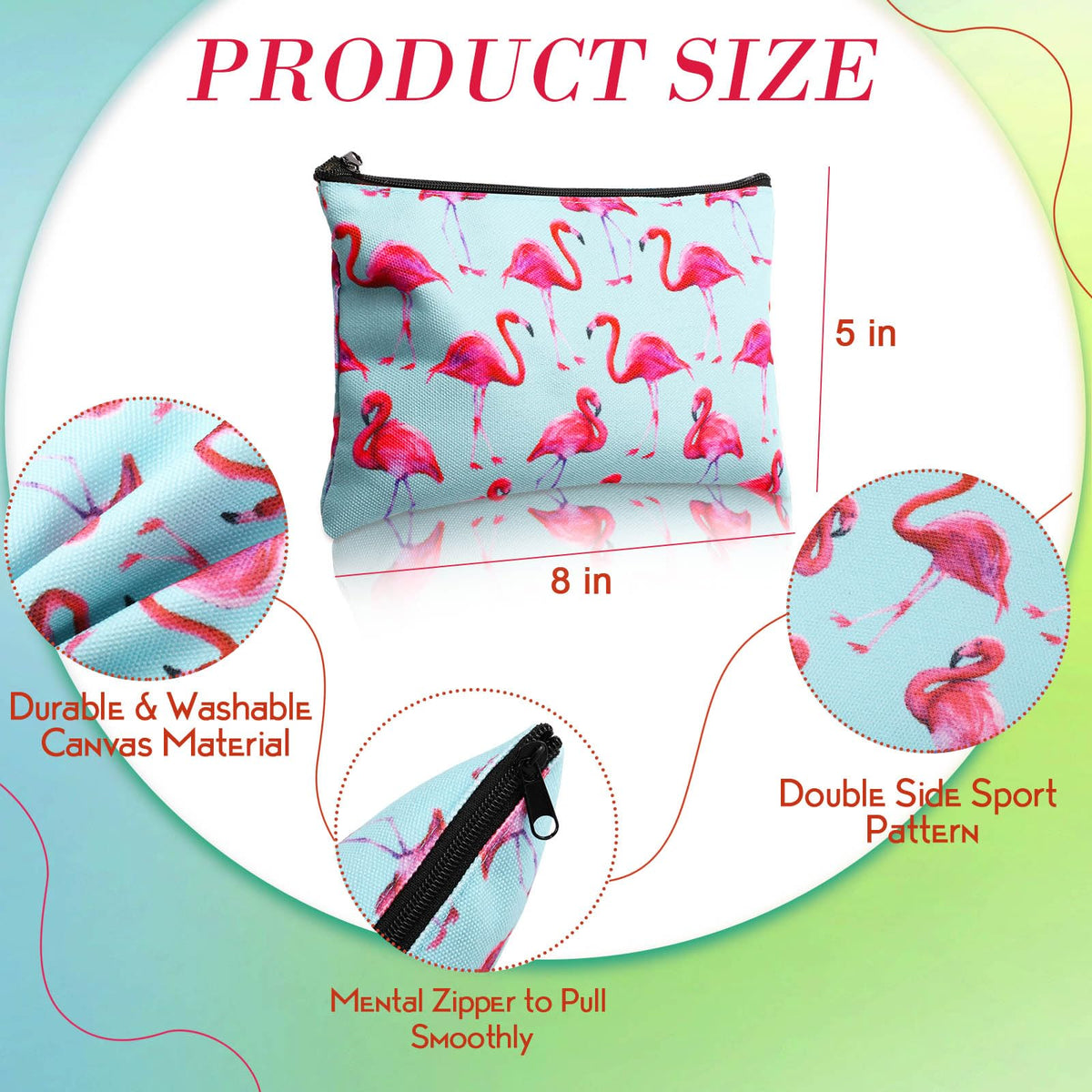 Eccliy canvas makeup bag zipper closeup showing smooth pull and secure storage