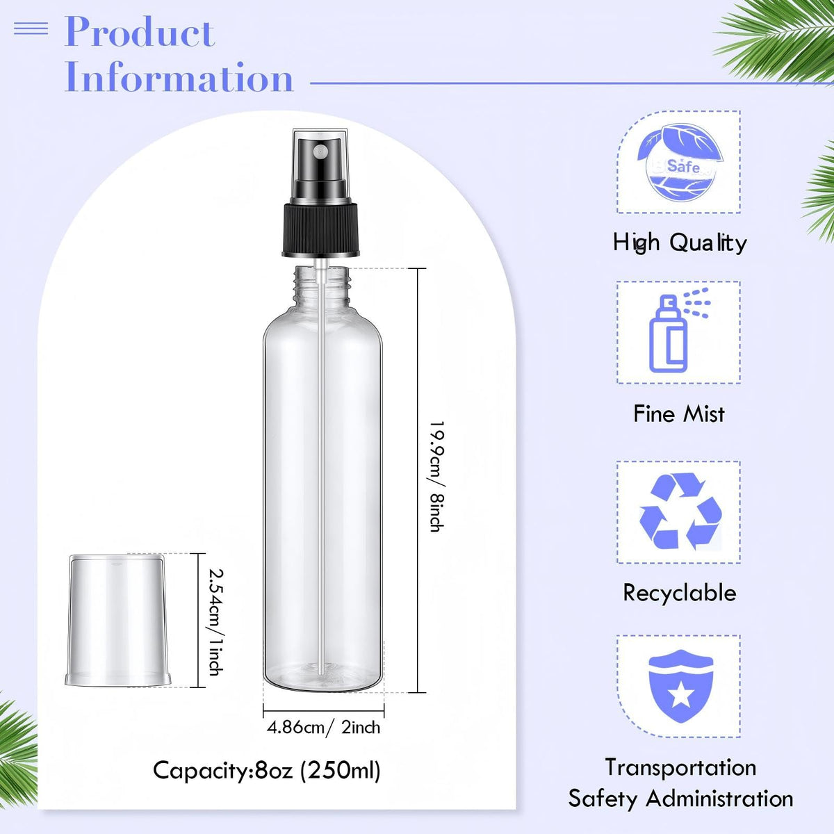 Eccliy bottle with fine-mist cap for precise application