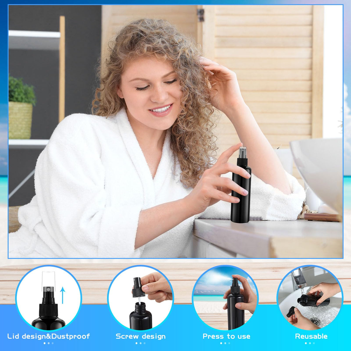 Eccliy leak-proof spray cap design minimizes drips during transport