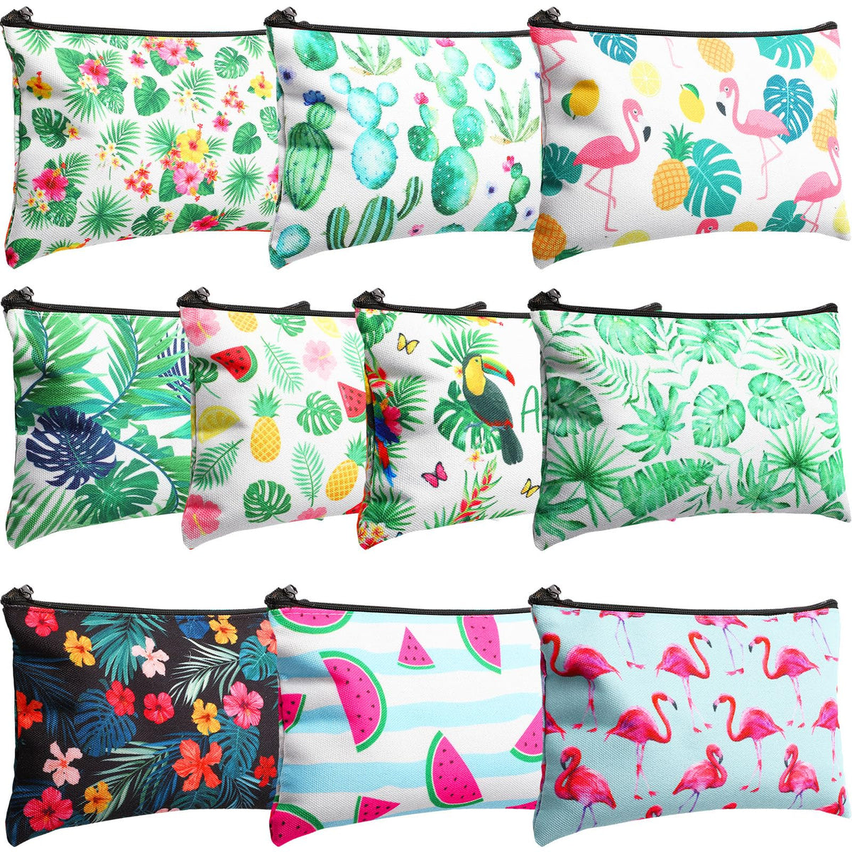 Eccliy summer makeup bag collection with vibrant prints for easy daily organization