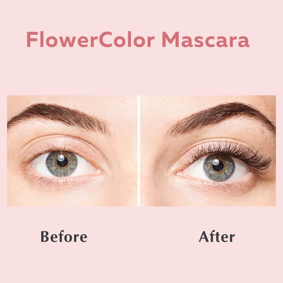 Ecco Bella FlowerColor mascara formula offers smudge-proof, all-day wear.