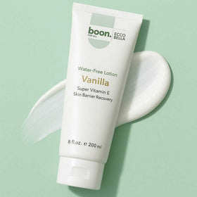 Ecco Bella vegan lotion ingredients highlighting organic oils for nourishment.