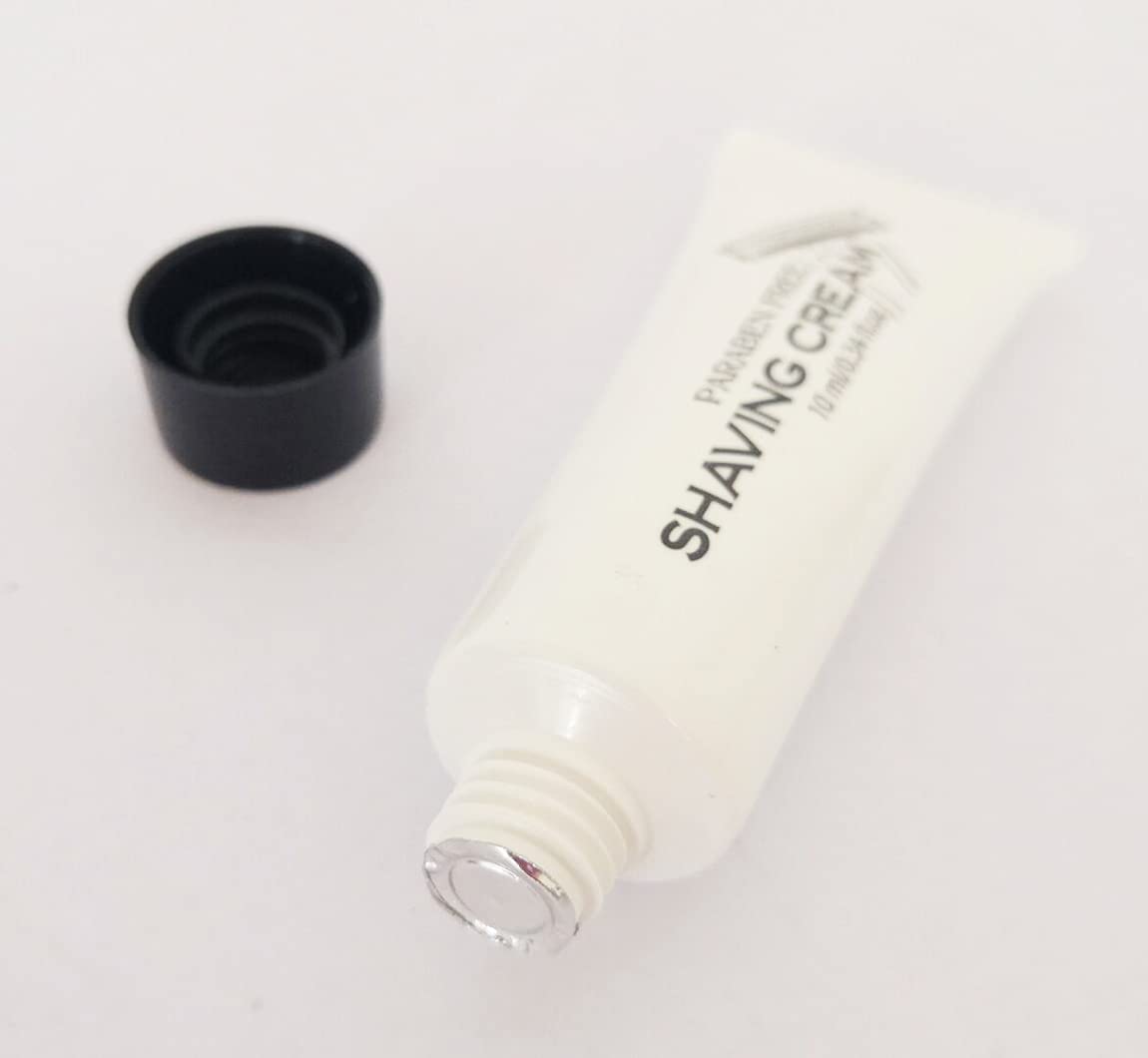 ECO amenities shaving cream tubes showing easy application for travelers