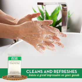 Individually wrapped hotel soap bars reduce waste and maintain freshness